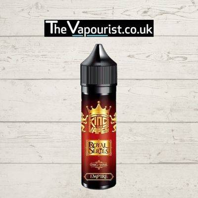 KOV Royal Series Empire Menthol Raspberry 50ml vape juice with bold red and gold label, offering a refreshing menthol and raspberry blend.