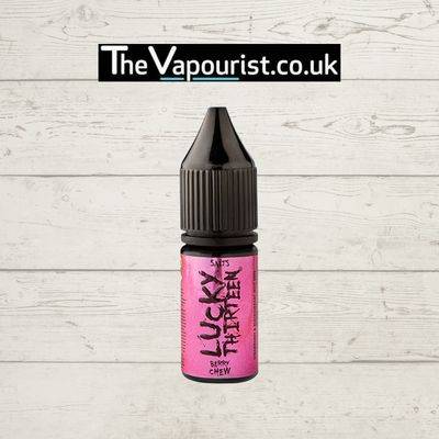 Lucky 13 Nic Salts Berry Chew - Sweet & Fruity Vape e-liquid bottle with pink label, offering chewy mixed berry candy flavor for vaporizers.
