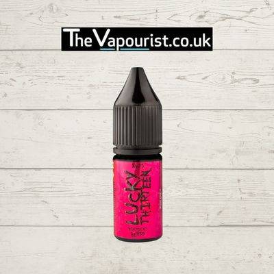Lucky 13 Nic Salts Voodoo Berry Mixed Berries vape juice with bold pink label, featuring a mix of juicy berries flavor for vaporizers.