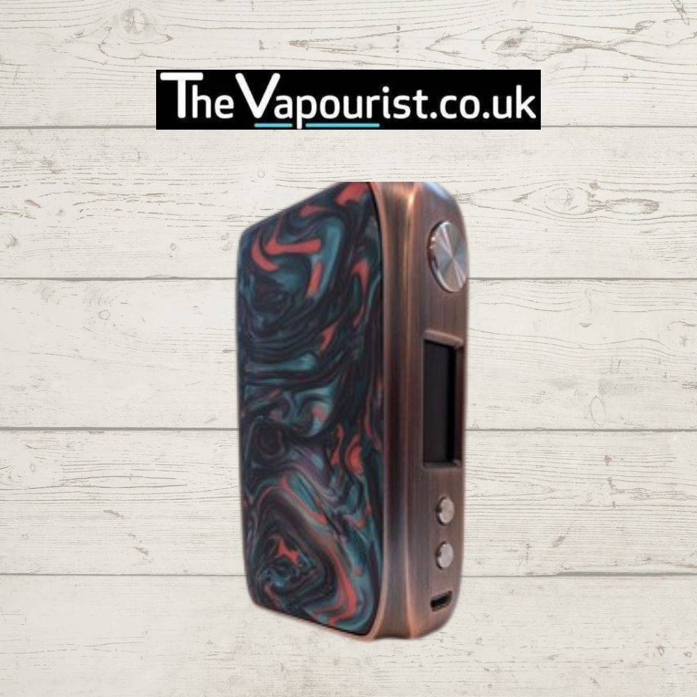 Ijoy Shogun Mod - high-performance 180W Dual 18650 Battery Mod featuring a bronze body with dark swirl resin panel for a sleek and powerful vape.
