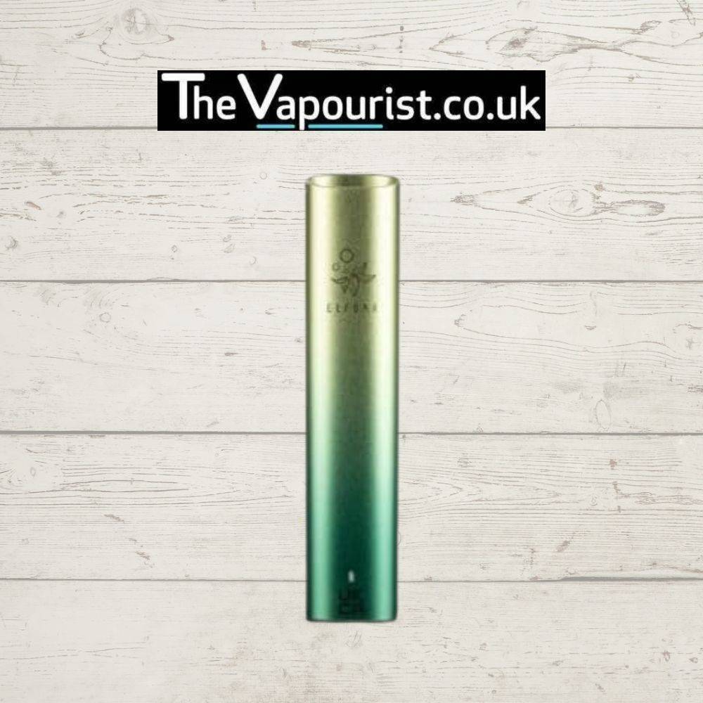 Green gradient ELFBAR Mate 500 Battery Device, sleek and stylish vape battery compatible with ELFBAR P1 pods, displayed for TheVapourist.co.uk.