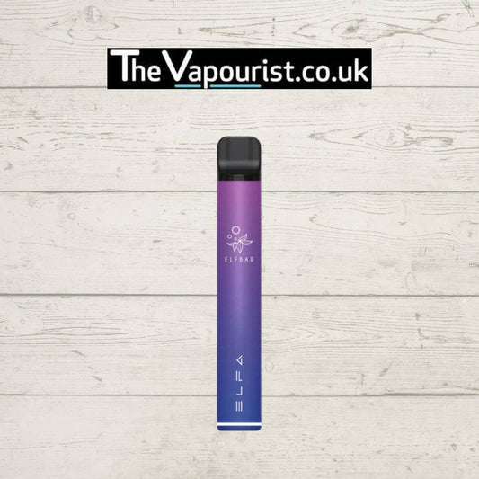 ELFBAR ELFA Pro Pod Kit Aurora Purple (Watermelon) features a sleek gradient purple-blue vape pen with black mouthpiece, ideal for flavourful vaping.