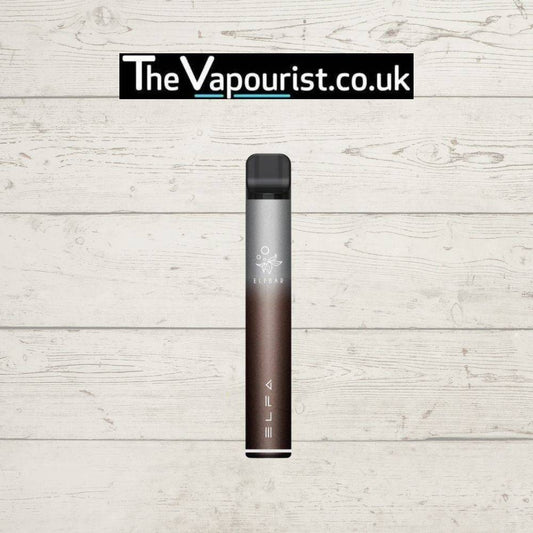 ELFBAR ELFA Pro Pod Kit Twilight Brown (Cola) user-friendly pod device with sleek gradient design, displayed on rustic wood background.