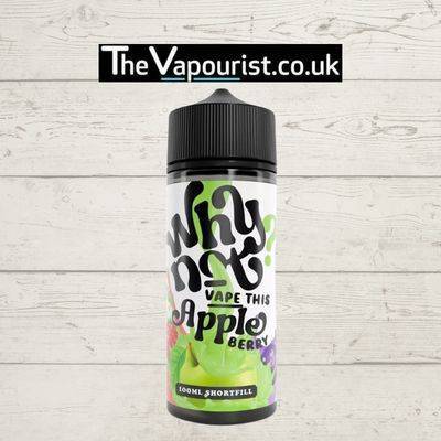 Why Not Vape This 100ml vape liquid Apple Berry - created by Dispergo Vaping, featuring a fruity e-liquid blend with apple and berry flavors in a shortfill bottle.