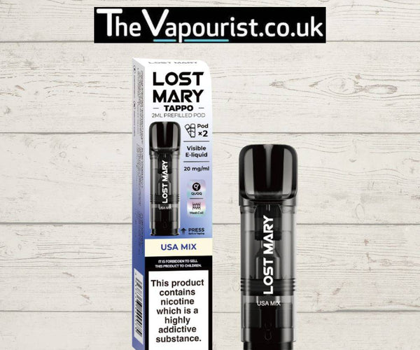 Lost Mary Tappo pods USA Mix - smooth, classic tobacco flavour  The  Vapourist