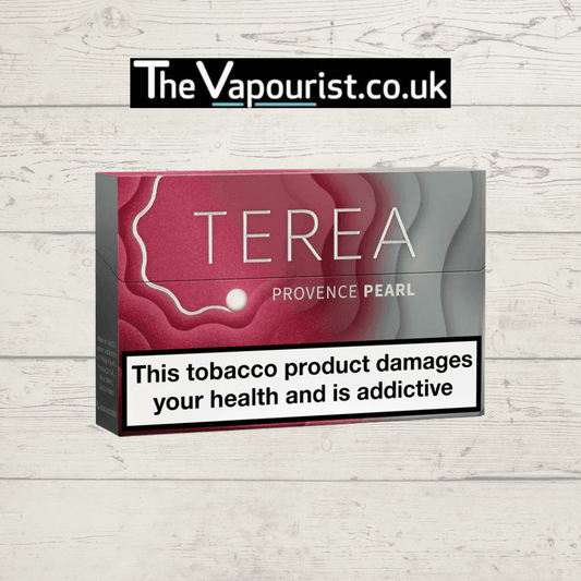 IQOS Terea Province Pearl tobacco sticks box with bold red and silver design, offering a full-bodied, rich tobacco experience for IQOS ILUMA users.