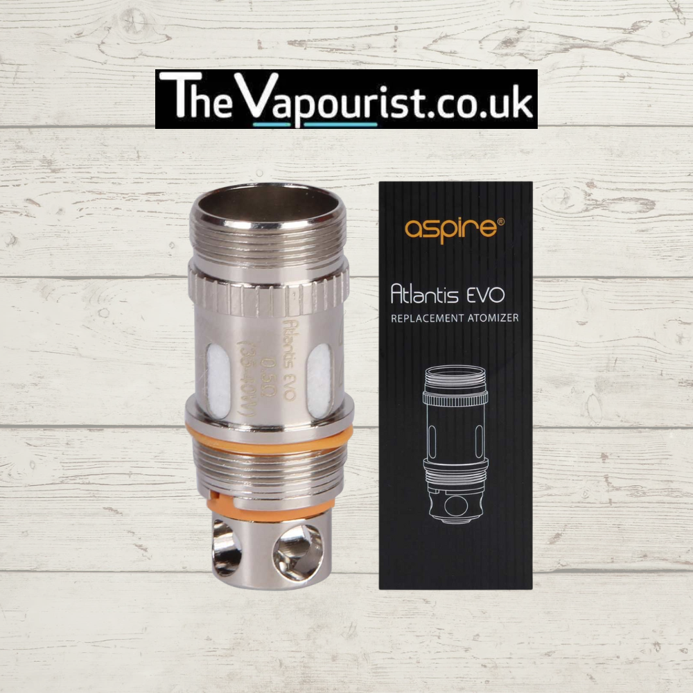 Aspire Atlantis Coils - DTL vaping replacement atomizer with enhanced flavour and vapour, compatible with Triton tanks and Eleaf EC Coils.