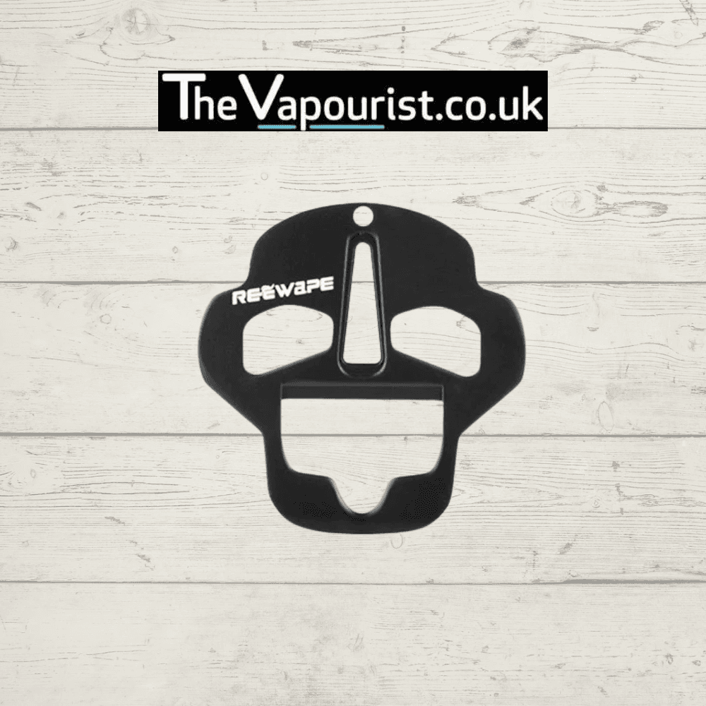 E-Liquid Bottle Opener - For 10ml, 50ml and 100ml E-Liquid Bottles in black metal with REEWAPE branding, ideal for shortfill cap removal.