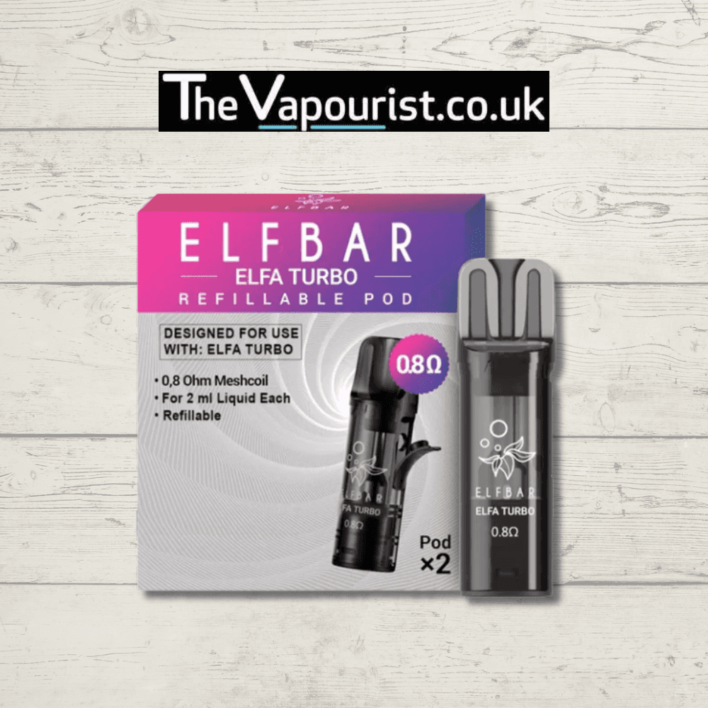 ELFBAR ELFA Empty Pods - Refillable Pods | Reusable & Leakproof, 0.8Ω mesh coil, 2ml capacity, compatible with ELFA Turbo, eco-friendly vaping.