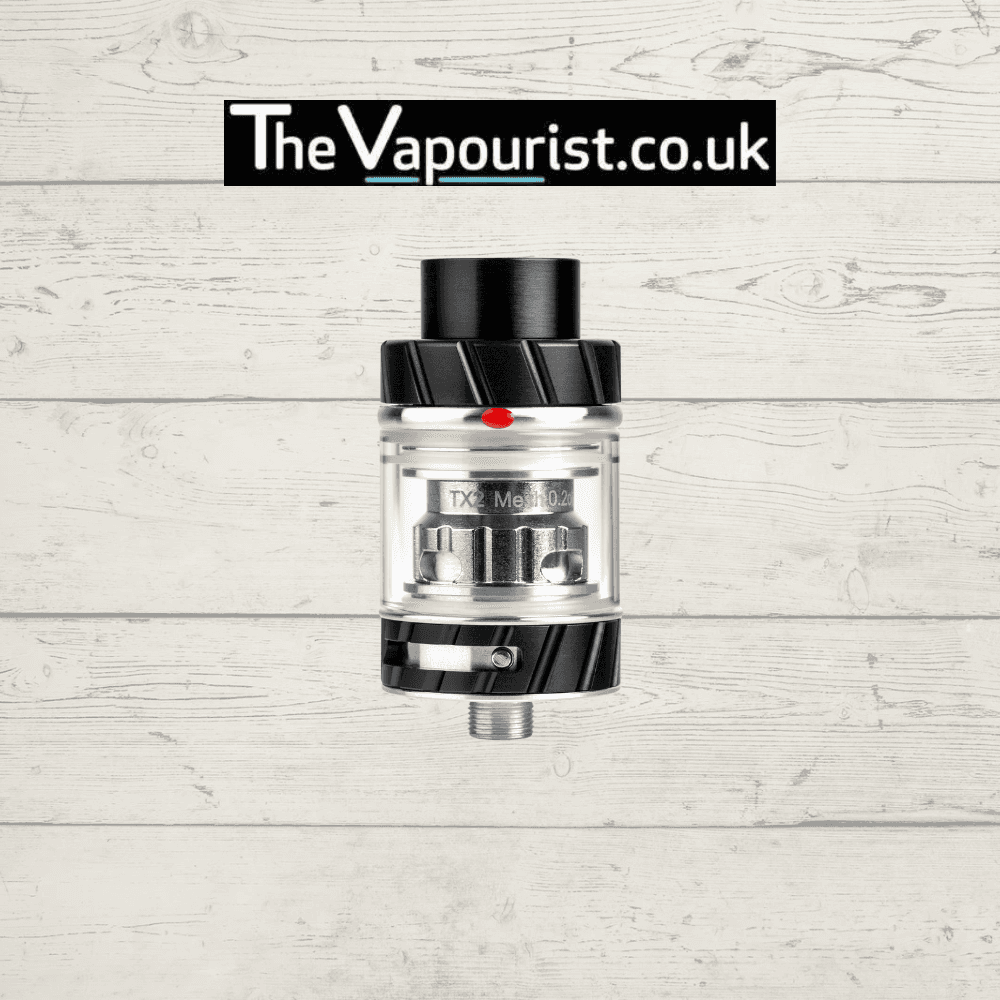 Freemax Fireluke 2 Tank in black with TX1 mesh coil, sub-ohm vape tank built for flavour and vapour, featured by TheVapourist.co.uk.