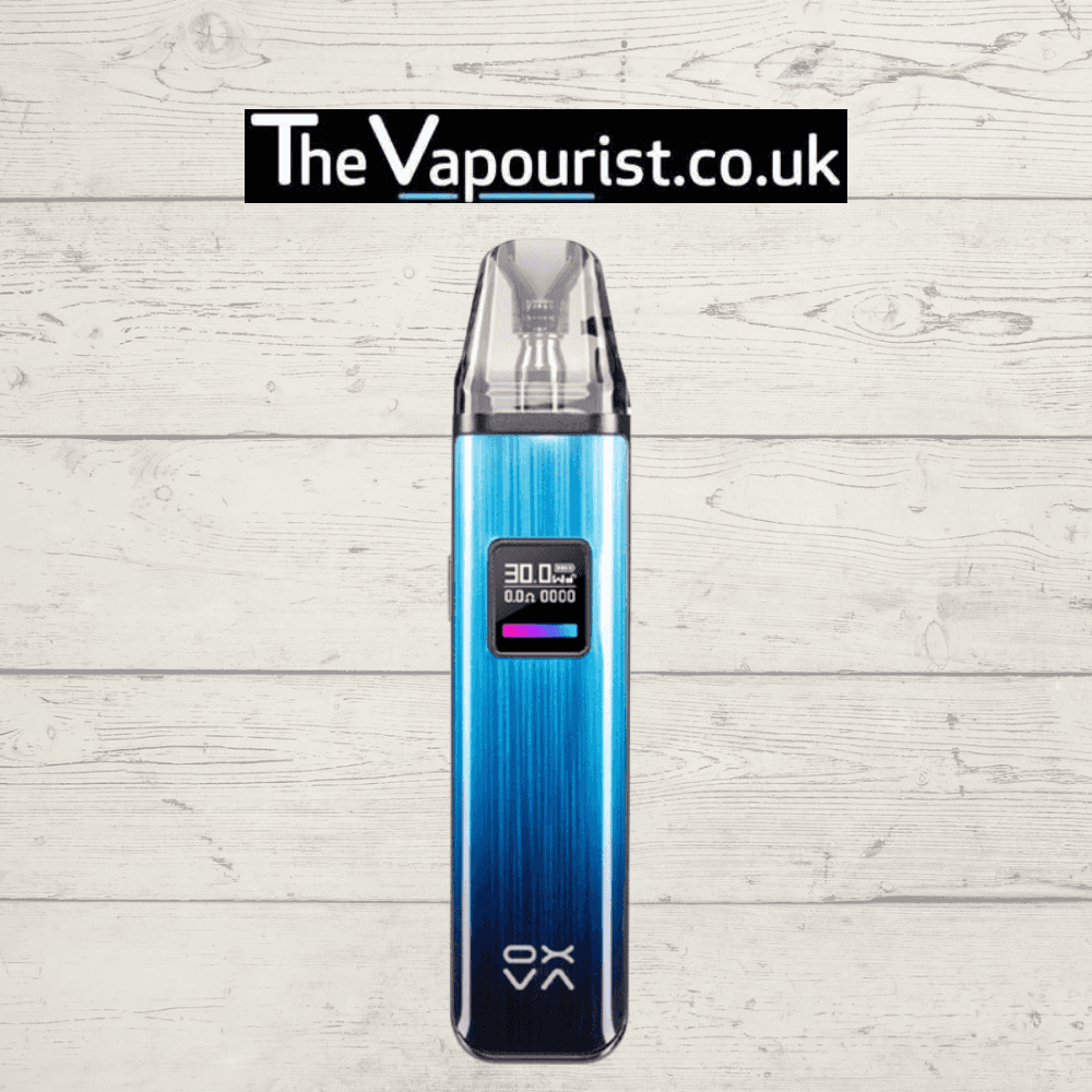 OXVA Xlim Pro Pod Kit in metallic blue finish, 30W output, designed for flavour-rich MTL vaping, compatible with Xlim Pods.