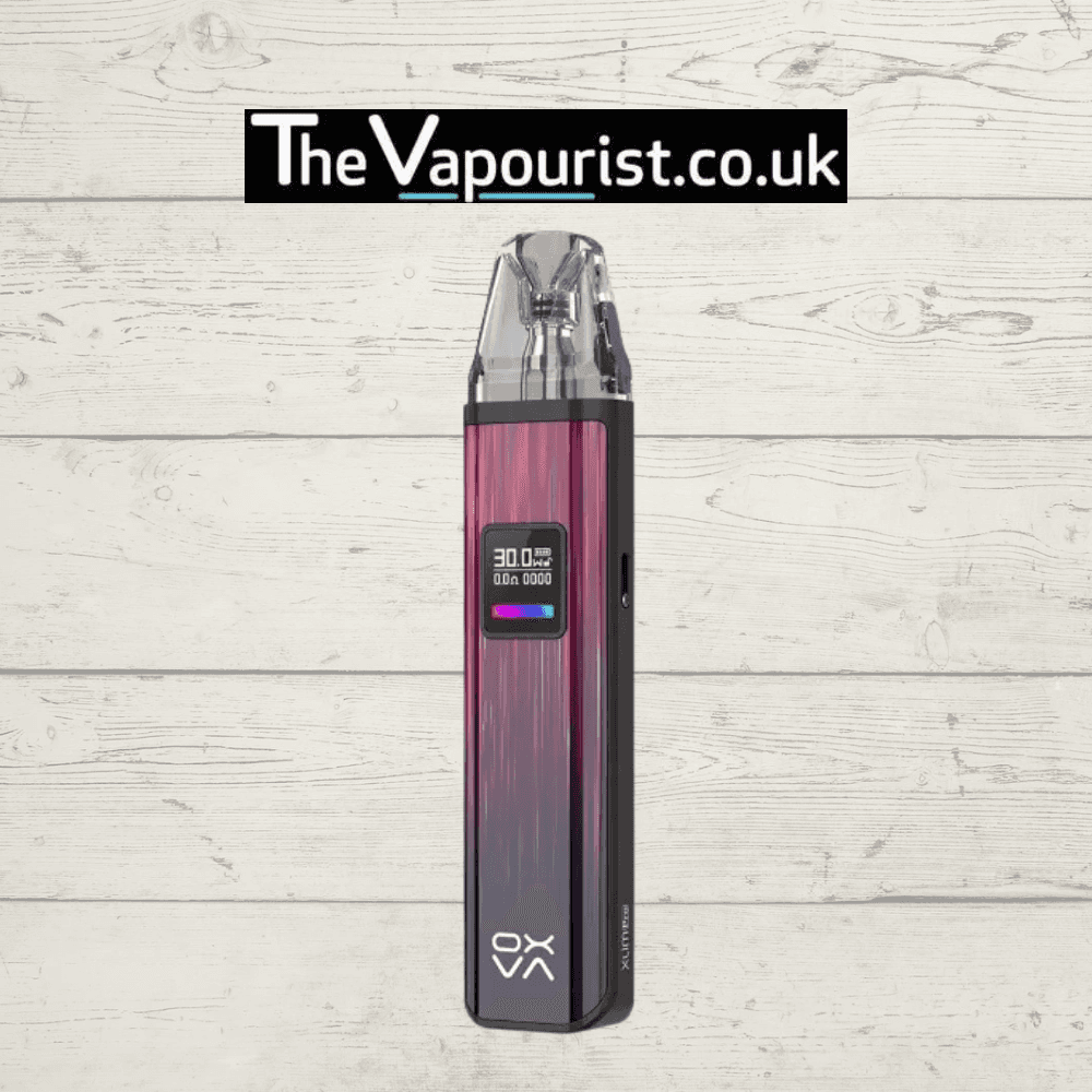 OXVA Xlim Pro Pod Kit in gradient red and black design, featuring OLED screen and sleek build for mouth-to-lung vaping with Xlim Pods.