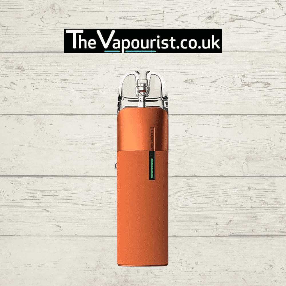 Vaporesso Luxe Q2 Pod Kit in orange finish, compact MTL vape device with sleek design, available at best price from TheVapourist.co.uk.