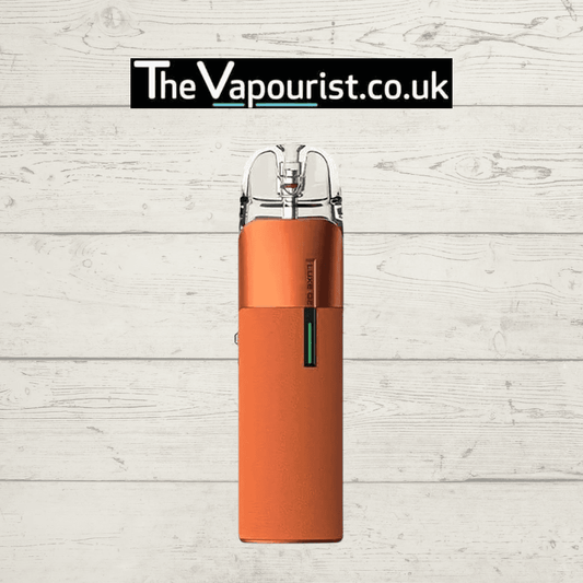 Vaporesso Luxe Q2 Pod Kit in orange finish, compact MTL vape device with sleek design, available at best price from TheVapourist.co.uk.
