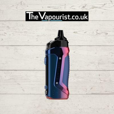 Stylish GEEKVAPE vape kit in gradient blue and pink finish.