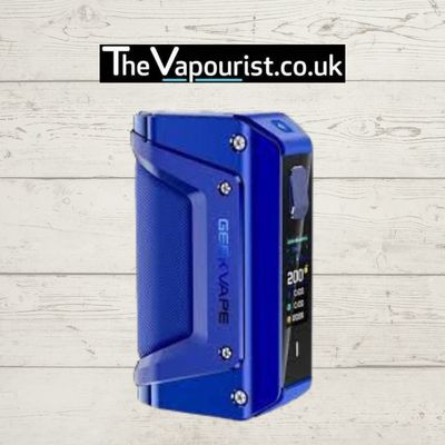 Sleek blue external cell vape mod by GeekVape from The Vapourist.