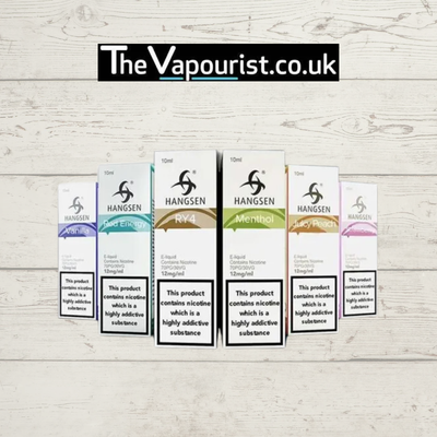 Hangsen E-Liquid range with various flavors from The Vapourist UK.