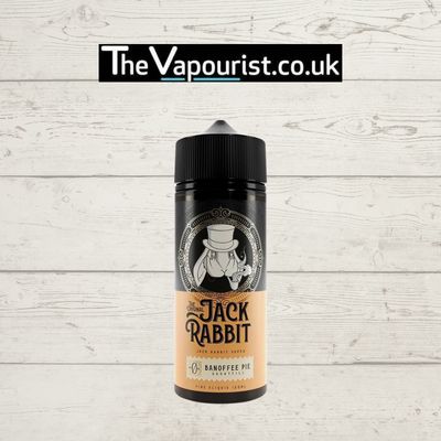 Jack Rabbit Shortfills E-Liquid Banoffee Pie 100ml bottle display.