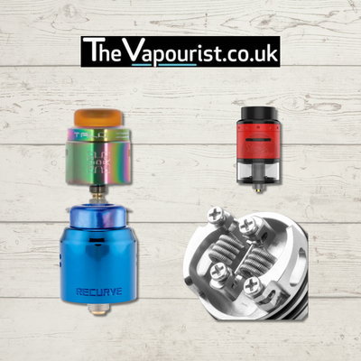 Colorful rebuildable vape tanks and coils from The Vapourist.co.uk