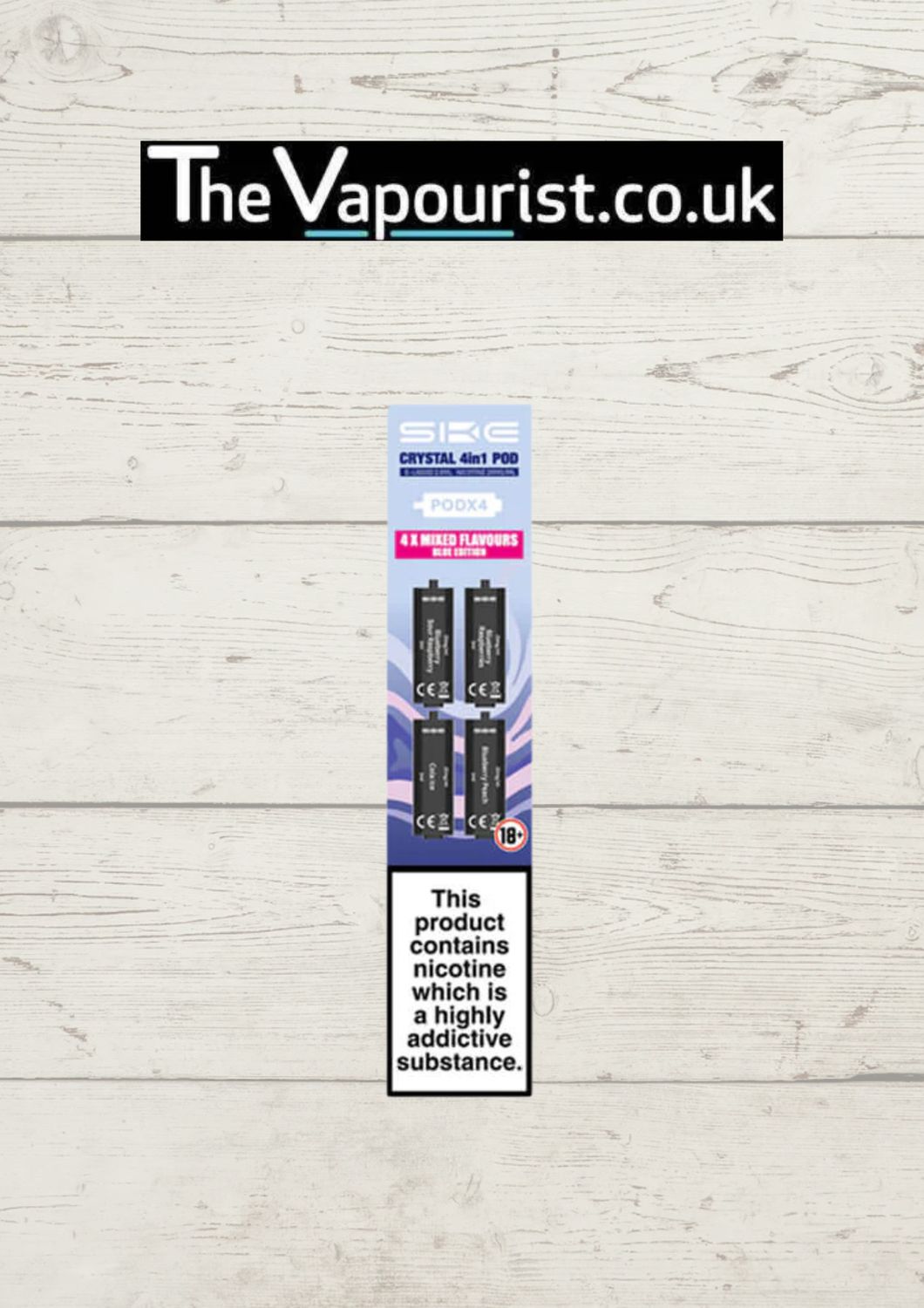 SKE Crystal 4 in 1 Pods with 4 mixed flavours from The Vapourist.