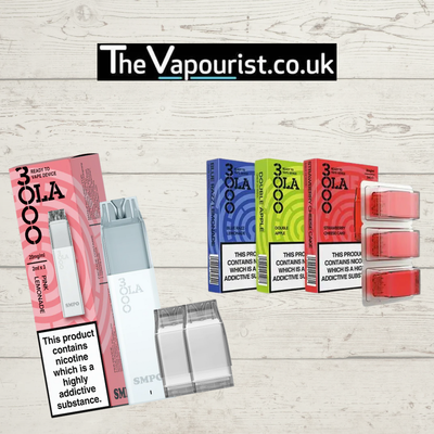 Disposable Pods by The Vapourist – SMPO Ola 3000 in assorted flavors.