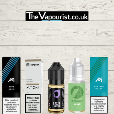 FREEBASE 50/50 Multi Buys – Premium nicotine e-liquids in assorted flavors.