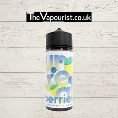 Unreal Berries 100ml - Blueberry Lemon E-Liquid bottle with vibrant fruit-themed label, ideal for fruity vapor flavor lovers and DTL vaping devices.