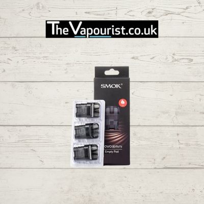 SMOK Novo 4 Mini Pod 3 Pack replacement pods for SMOK Novo 4 Mini kit, featuring 2ml e-liquid capacity, displayed in retail packaging.