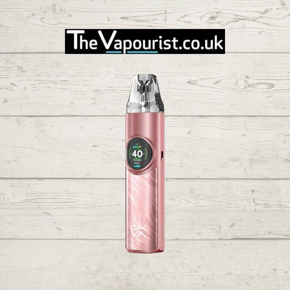OXVA Nexlim Kit in rose pink finish, showcasing sleek design and compact build ideal for flavour-rich MTL vaping experience.