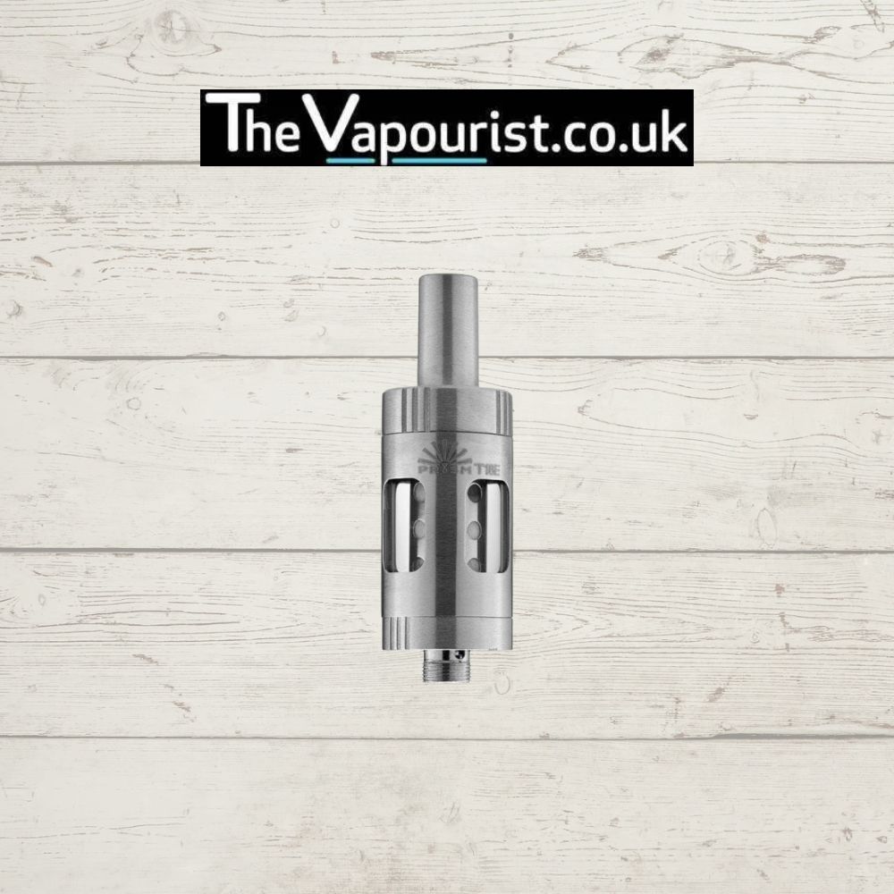 Silver Innokin T18E Tank designed for mouth-to-lung vaping, a simple and dependable option for new vapers.