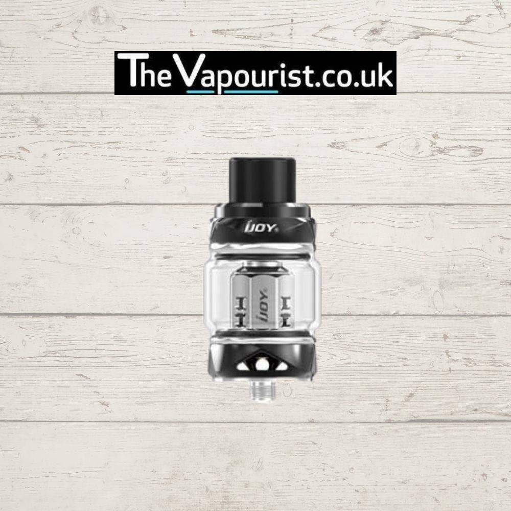 Ijoy Katana Tank in black finish, sleek 2ml TPD-compliant sub-ohm tank for superior flavour, featured by TheVapourist.co.uk.