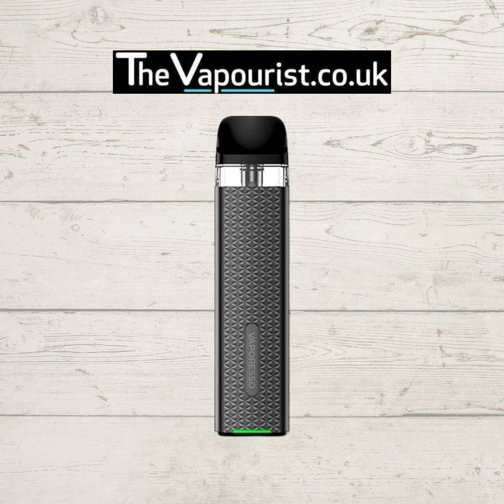 Vaporesso XROS 3 Mini Kit - sleek and portable pod system in gunmetal grey with textured grip, engineered for simplicity and portability.