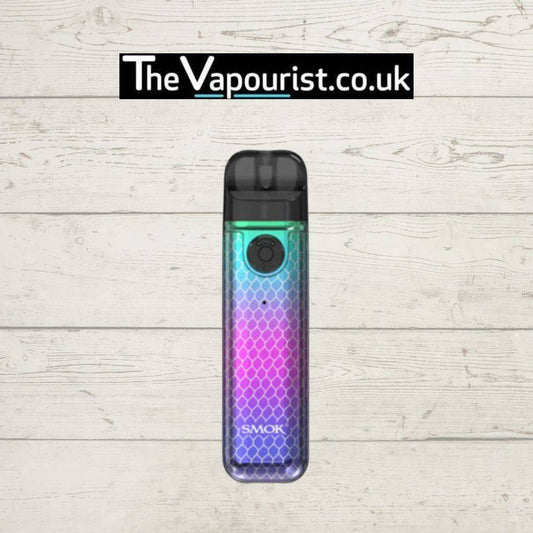 SMOK Novo 4 Mini Pod Kit - Compact & Stylish Vape Device in gradient purple and teal with honeycomb design, ideal for portable vaping.