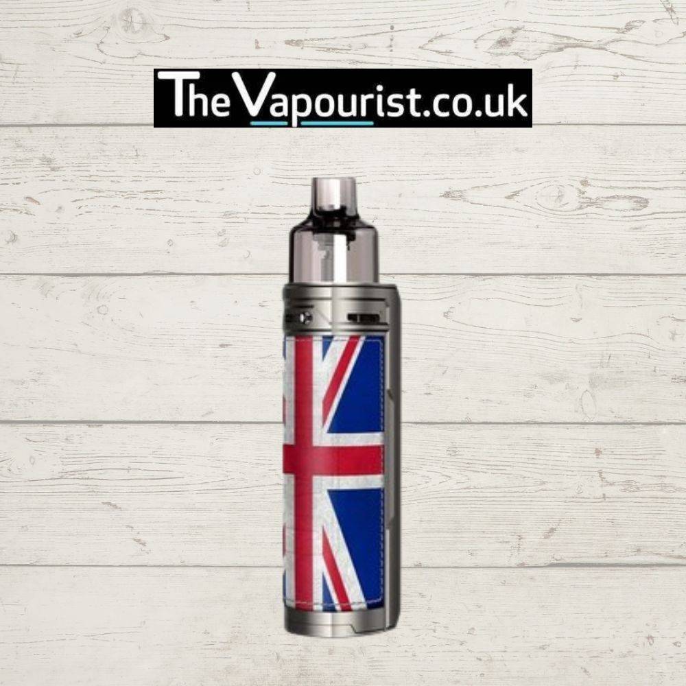 Voopoo Drag X Pod Mod Kit with Union Jack design – high performance vape device with patriotic style and ergonomic grip.