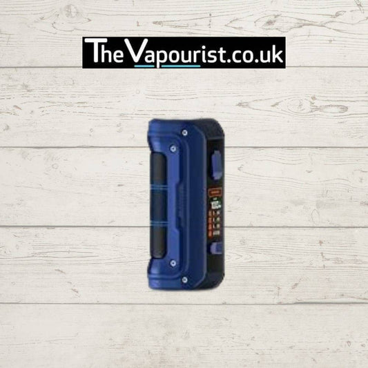 GEEKVAPE Aegis Max 2 Battery Mod in blue with rugged grip and side control panel, offering power, durability, and versatility for vaping enthusiasts.