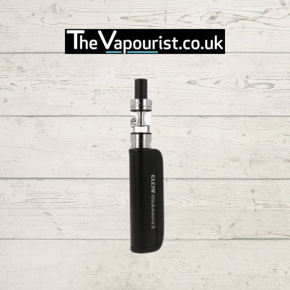 Eleaf Istick Amnis 3 Kit 900mAh - Compact Vape Kit in black finish featuring ergonomic grip and user-friendly tank for smooth MTL vaping.