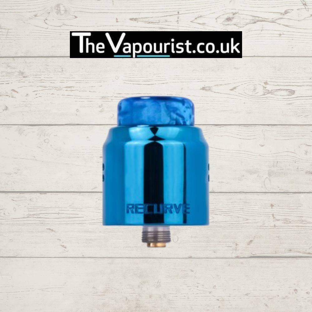 Blue Wotofo Recurve Dual RDA - Dual Coil Flavour Dual RDA featuring a sleek finish and resin drip tip, ideal for flavour-focused vaping setups.