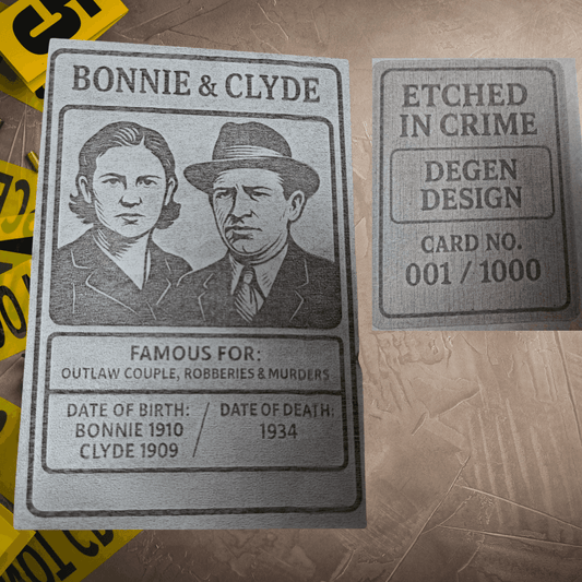 Bonnie & Clyde #1 Etched In Crime Collector Card