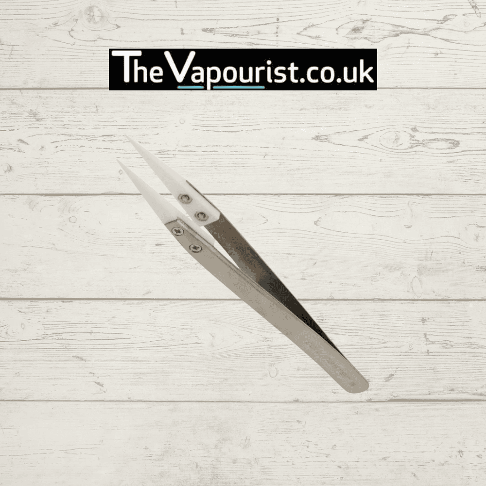 Coil Master Ceramic Tweezers with heat-resistant ceramic tips, ideal for coil building in vaping setups. Essential tool for DIY vape enthusiasts.